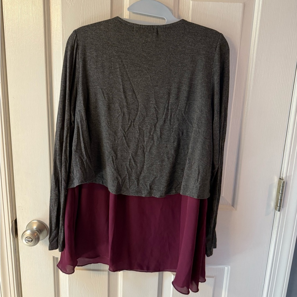 Latched Mama Charcoal and Wine Layered Nursing Top - Picture 3 of 5